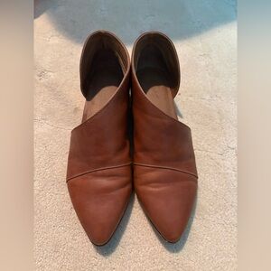 Elegant Brown Faux Leather Women's Flats
